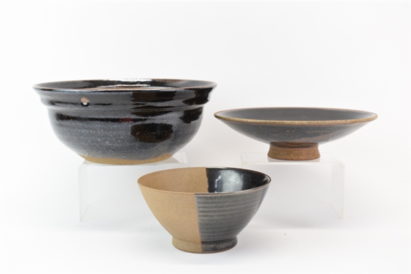 Three Assorted Modern Stoneware Items
