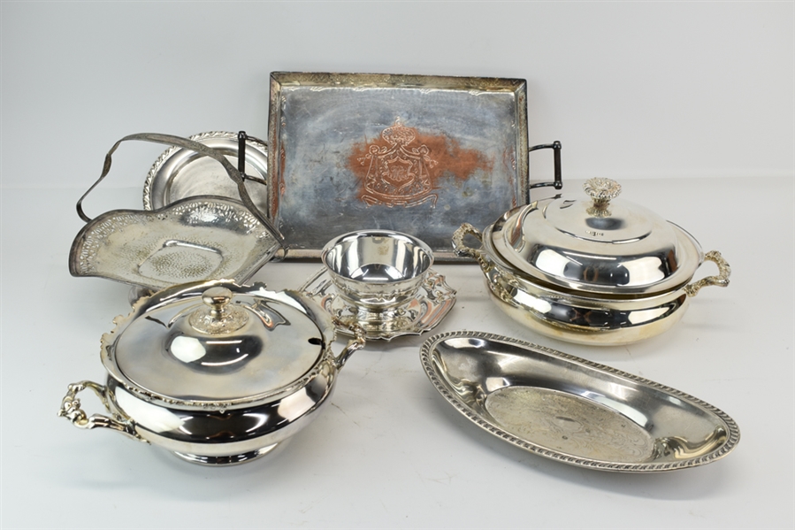 Group of Four Assorted Silver Plated Tablewares