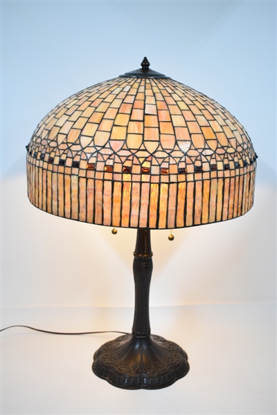 Tiffany Style Painted Metal Table Lamp