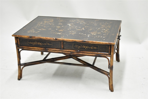 Chinoiserie Style Faux Bamboo Coffee Table