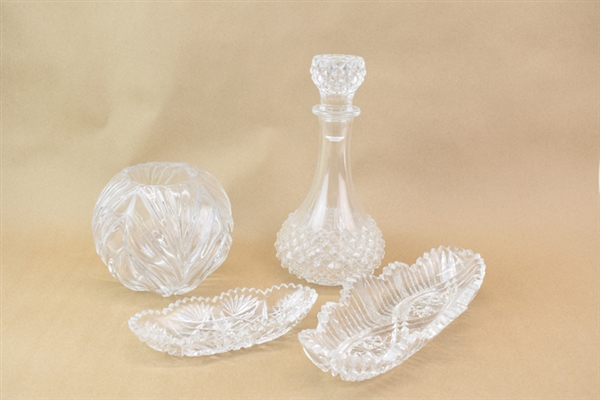 Four Cut & Pressed Glass Table Articles