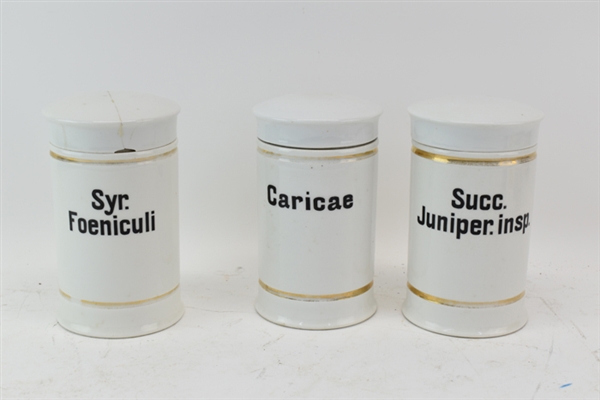 Set of 3 Antique Apothecary Jars