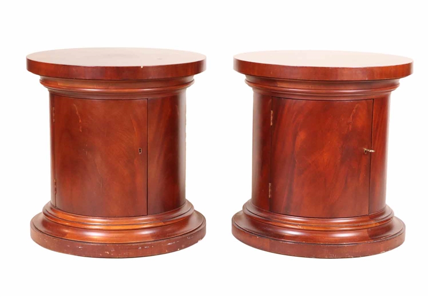 Pair of Ralph Lauren Mahogany Round Side Tables