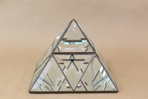 Farber Beveled Glass Faceted Pyramid Box