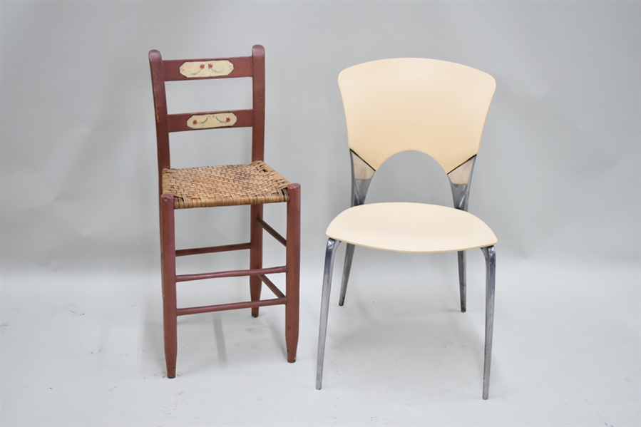 Driad Modern SILLA Side Chair &Painted Rush Chair