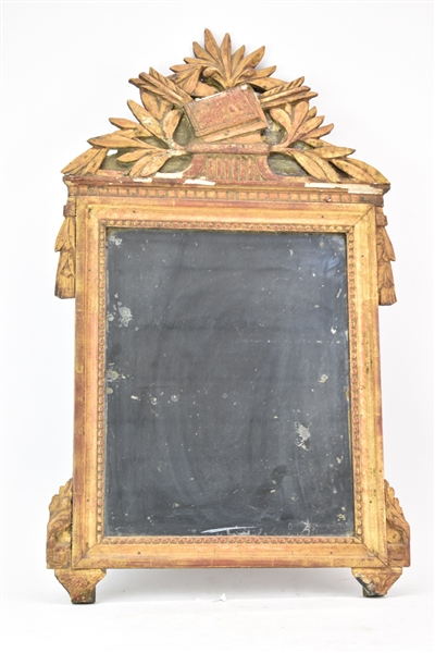 Antique Continental Wall Hanging Gilt Mirror
