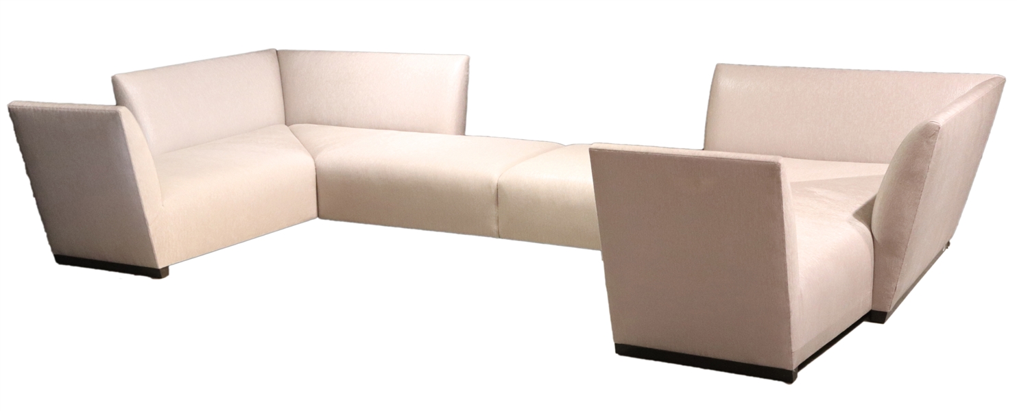 Donghia Taupe-Upholstered Sectional Sofa