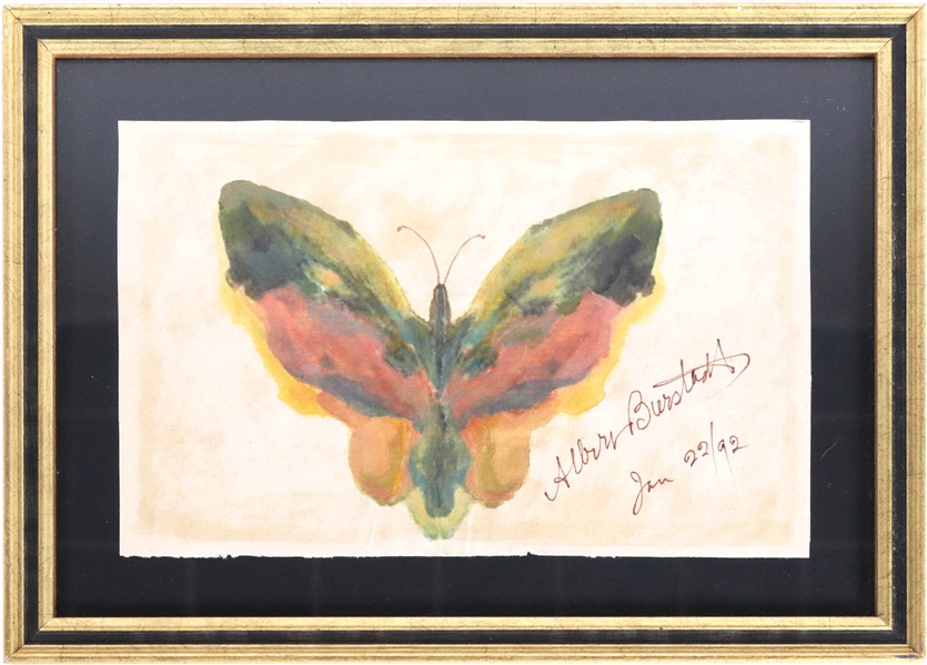 Attrib. Albert Bierstadt, Watercolor, "Butterfly"