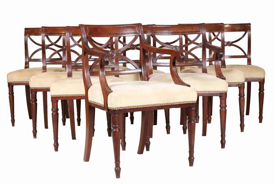 Ten Regency Mahogany Dining Chairs