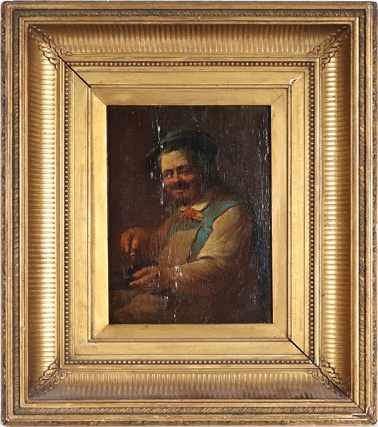 Oil on Board, Portrait of a Cobbler