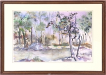 Watercolor, Joan Herzfeld, Maine Saco River 