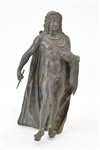 Patinated Metal Figural of a Nude Warrior
