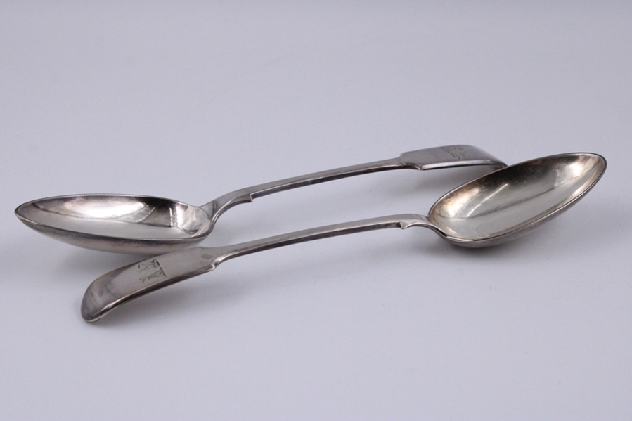 Pair of Elkington & Co Victorian Serving Spoons