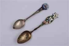 Two Bermuda Sterling Silver & Enamel Spoons