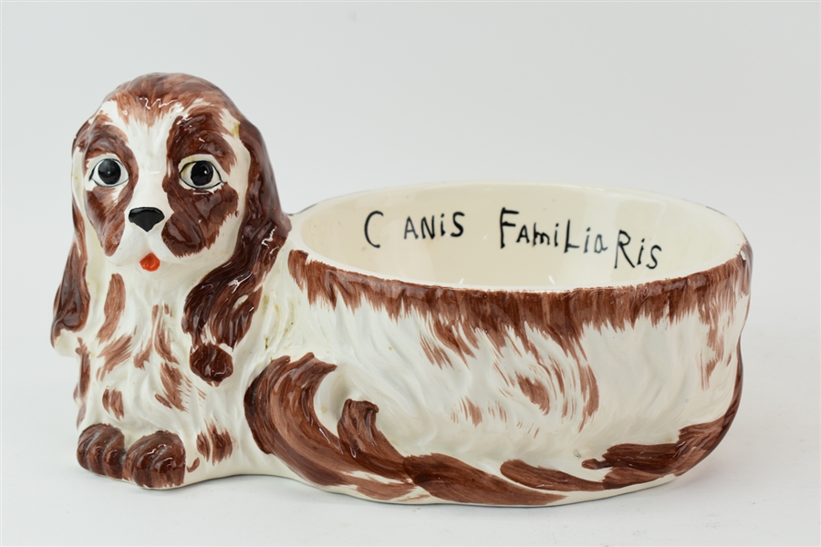 Rare Gloria Vanderbilt Spaniel Ceramic Dog Dish