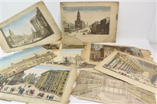 Group of Architectural Hand Colored Engravings