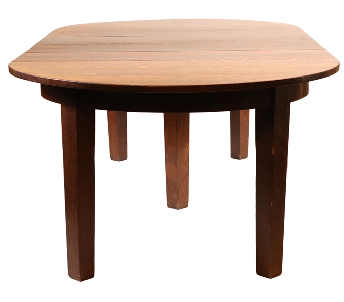 Gustav Stickley Oak Circular Dining Table