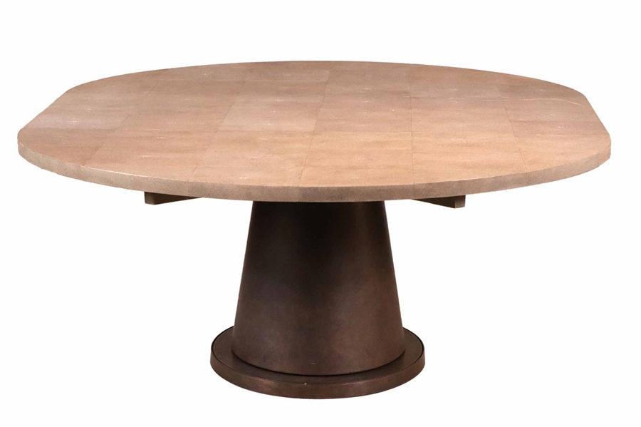 Modern Shagreen Drop Leaf Dining Table