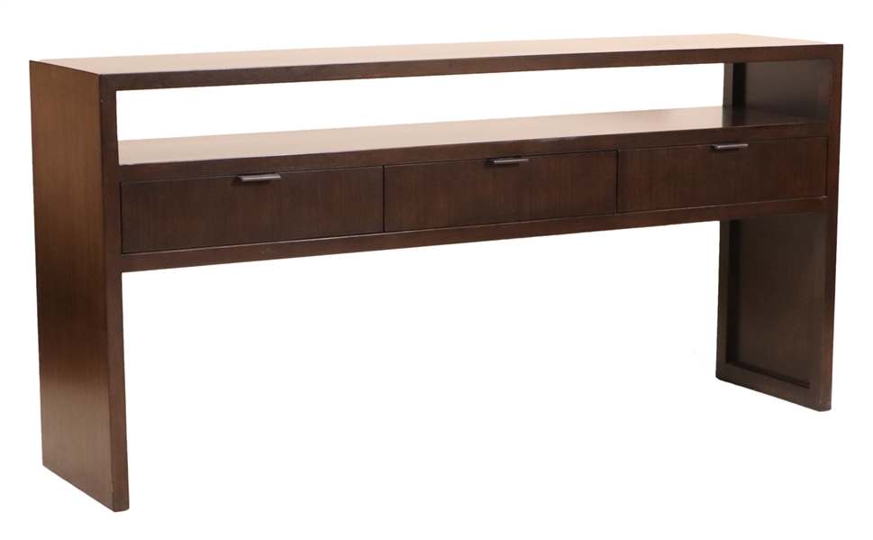 Modern Dark Stained Wood Console Table
