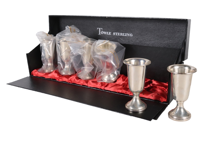 Six Towle Sterling Cordial Cups 