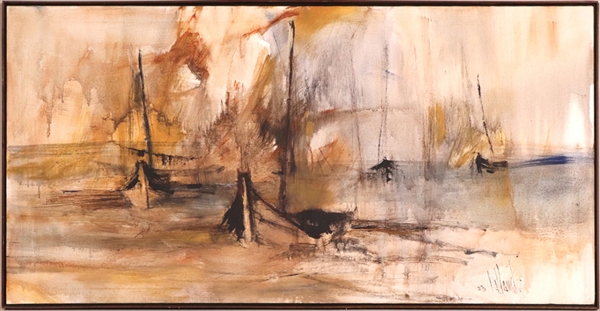 Gino Hollander, Oil on Canvas, Maritime Scene