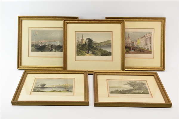 Group of WH Bartlett Framed Vintage Scenic Prints
