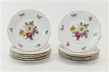 Set of Twelve Mitterreich "Meissen Floral" Plates