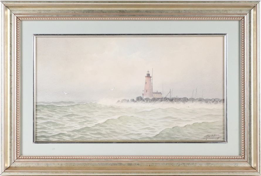 George E. Essig, Watercolor, Lighthouse