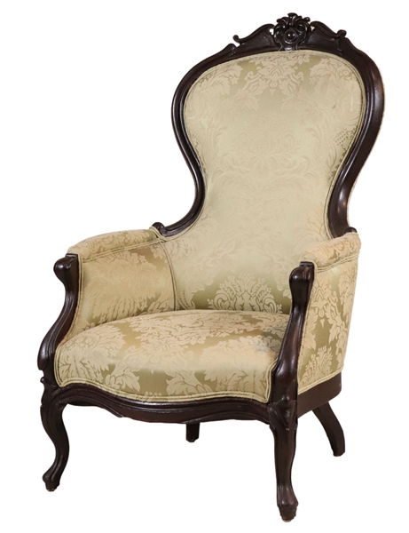 Victorian Carved Mahogany Armchair