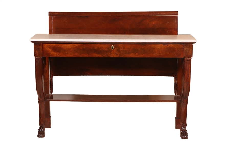 French Empire Marble Top Console Table
