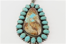 Daniel Mike Sterling and Turquoise Pendant