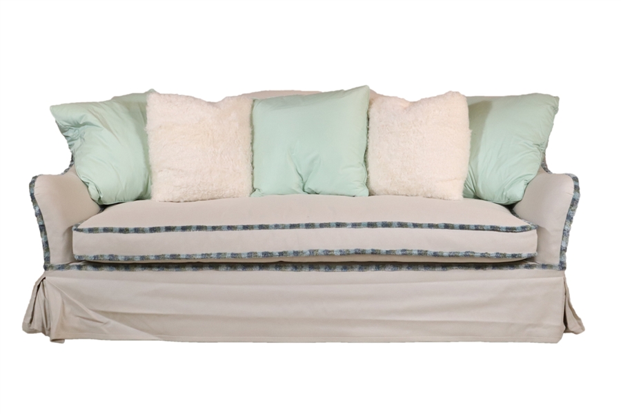 Modern Light Grey Upholstered Sleeper Sofa