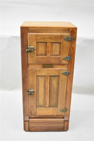 Antique Oak Two Door Ice Box
