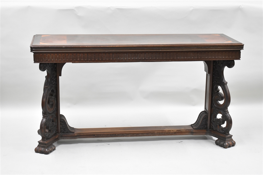 Gothic Revival Style Mahogany Console Table