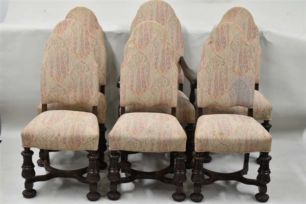 Set of Six Jacobean Style Dining Chairs