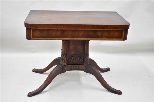 Regency Style Mahogany Flip Top Extension Table 