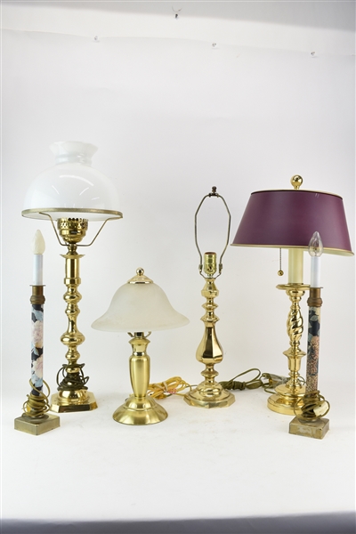Assortment of Brass Table Lamps