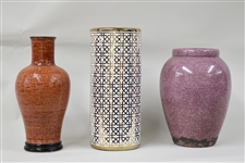 Two Large Ceramic Vases and Umbrella Stand