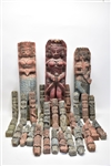 Large Assortment of Thai Figural Wood Carvings 