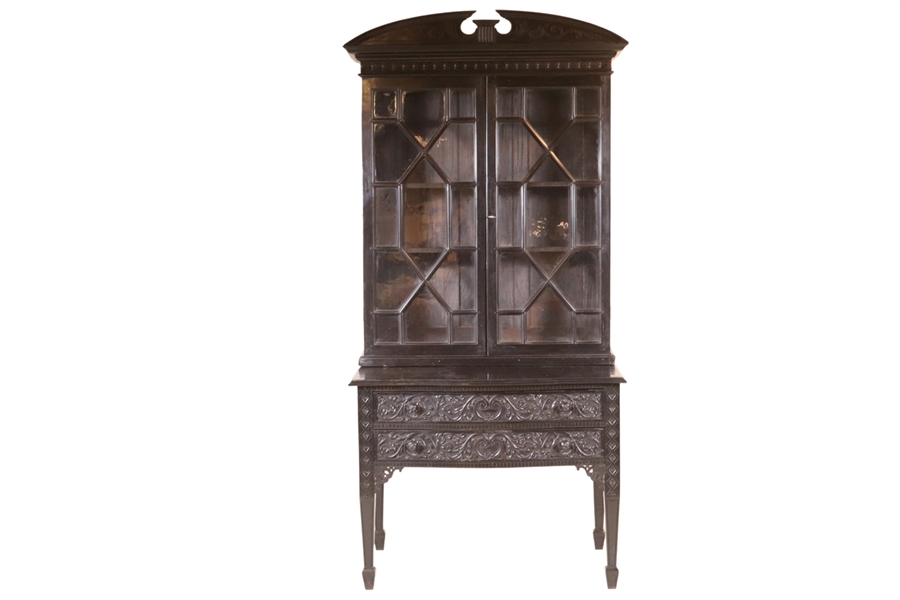 George III Style Hardwood Secretary Bookcase