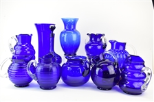 Group of Assorted Cobalt Blue Glassware