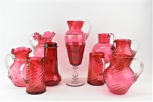 Group of Assorted Cranberry Glassware