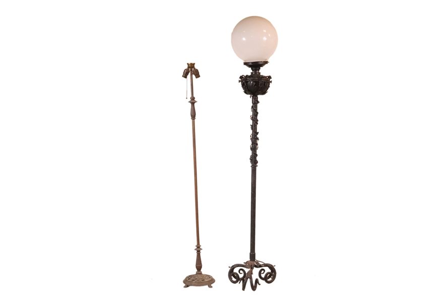 Renaissance Revival Wrought Iron Floor Lamp