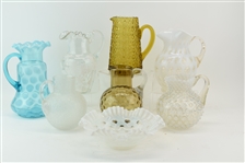 Group of Glass Pitchers Along with Bowl