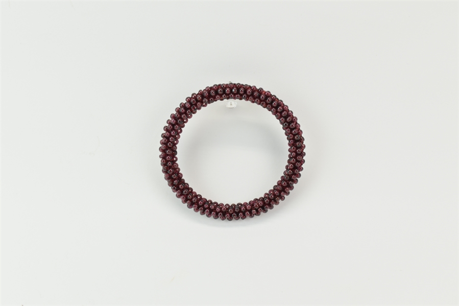 Beaded Garnet Bangle Bracelet