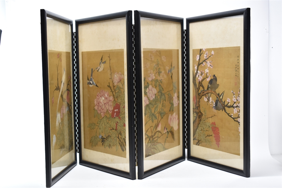 Asian Four Panel Table Screen