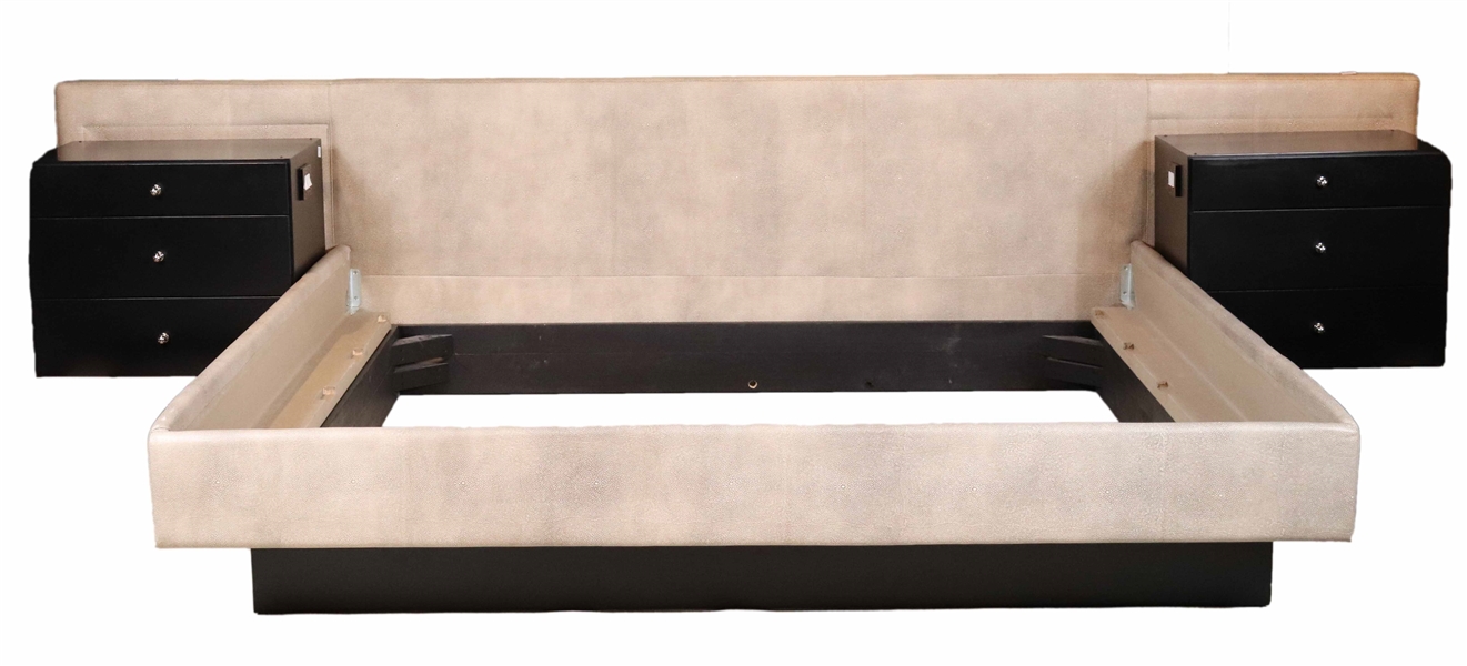 Modern Grey Upholstered Bedstead