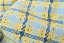 Yellow, Blue & White Plaid Fabric