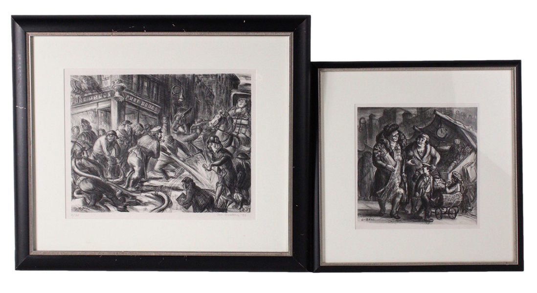Two Cecil Bell Etchings of Genre Scenes