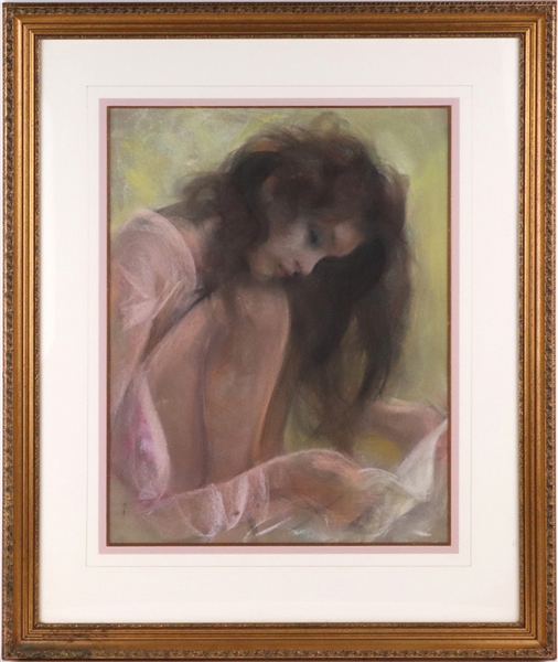 Cydney Grossman, Pastel on Paper, Woman Reading